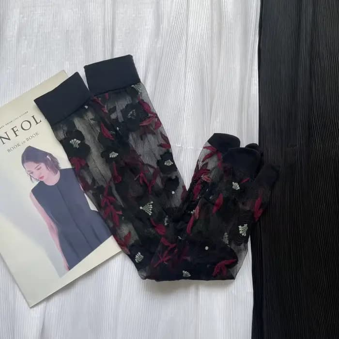 Chaussettes d'été transparentes Ultra-fines à bout fendu pour femme