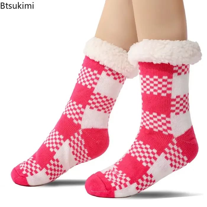 Chaussette de noël chaussettes moelleuses pour femmes hiver chaleur polaire anti-dérapant