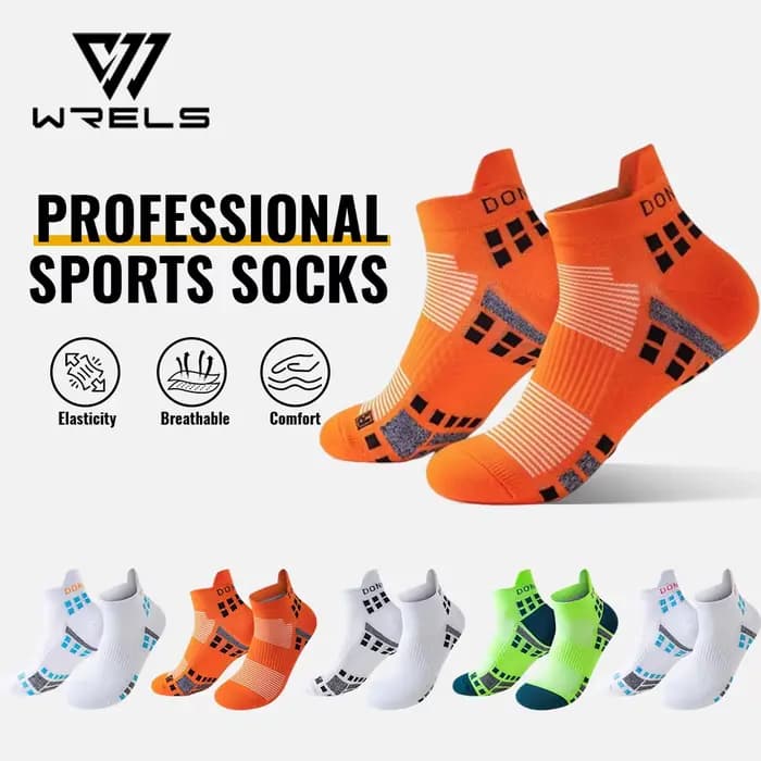 WRELS Chaussettes de sport courtes antidérapantes
