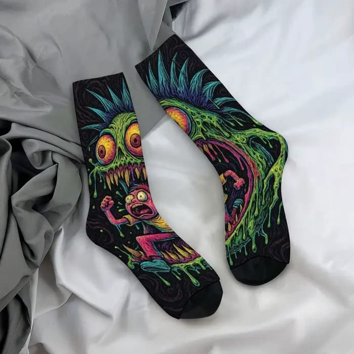 1 paire de chaussettes d'horreur classiques et originales pour hommes