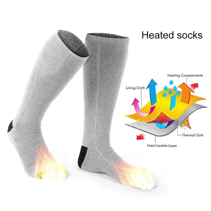 Chaussettes chauffantes électriques chaussettes chauffantes électriques hommes femmes batterie thermique coton chauffant chaussettes d'hiver chaussettes chauffantes chaussettes chauffantes