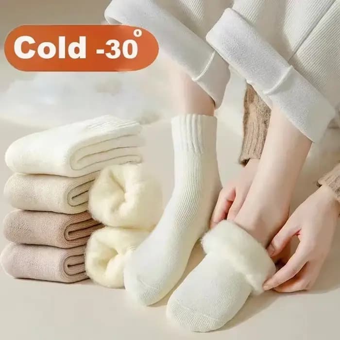 3 paires femmes chaussettes laine automne hiver chaud neige Markron couleur épais peluche poilu doux post-partum bas