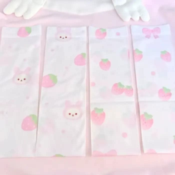 Chaussettes japonaises roses imprimées de dessins animés Kawaii pour femmes