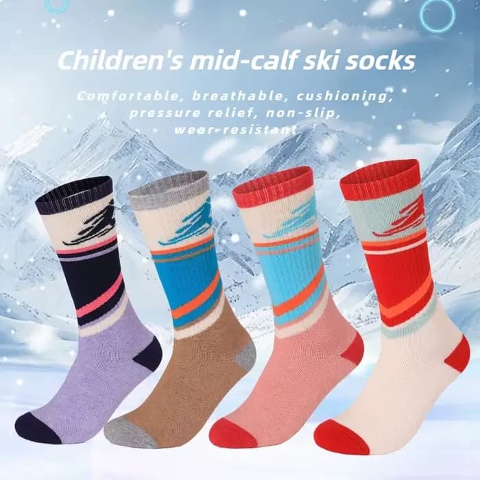 Chaussettes de ski pour enfants Sports de plein air épaissir chaud Long genou haute neige hiver ski snowboard patinage cadeau chaussette pour garçon fille