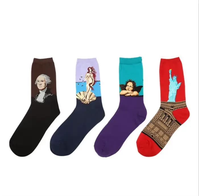 1 paire automne hiver rétro hommes chaussettes Couple