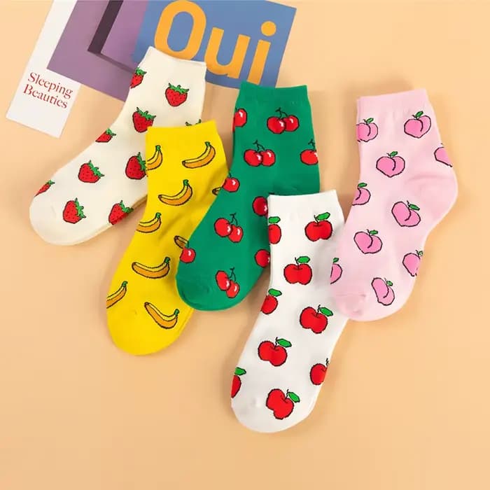 Chaussettes en coton Kawaii pour femmes, drôle, fruits gels, citron, Harvey, Harajuku, coloré, mignon, équipage, femme, fournisseur, livraison directe