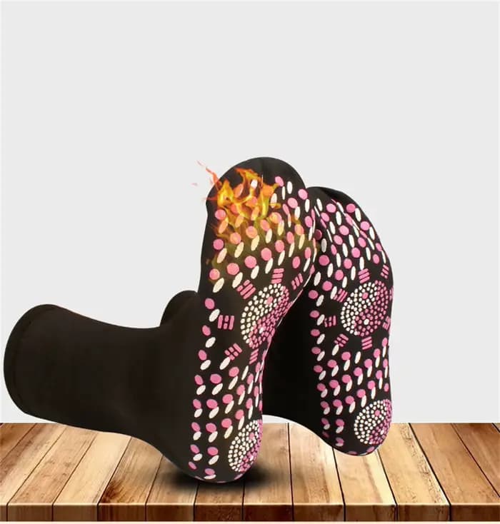 Chaussettes magnétiques chaudes d'hiver pour hommes et femmes, chaussettes confortables auto-chauffantes pour thérapie de massage