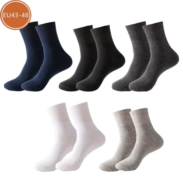 Chaussettes courtes en coton pour hommes, grandes affaires, solides, amples, absorbant la sueur, antibactériennes, pour mari et pères, chaussettes chaudes et respirantes