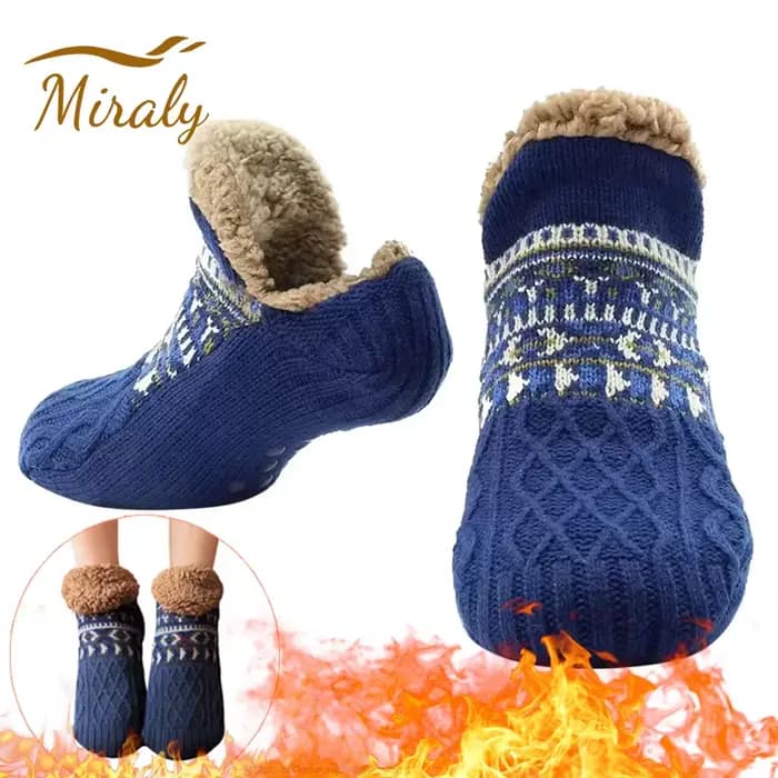 Chaussettes de sol antidérapantes Super chaudes pour femmes et hommes