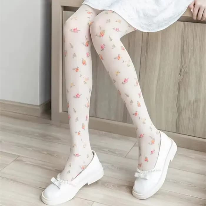 Collants à imprimé floral pour femmes