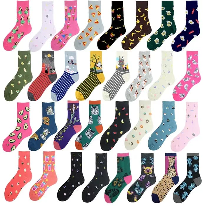 Style coréen mignon drôle chaussettes femmes Totoro avocat Pizza bière Sushi planète heureux Kawaii
