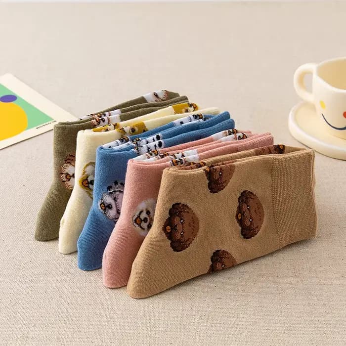 Mode femmes chaussettes mignon japonais Ins créatif femme décontracté dessin animé chiens Shiba Inu dalmatien Malzis Teddy poméranien livraison directe