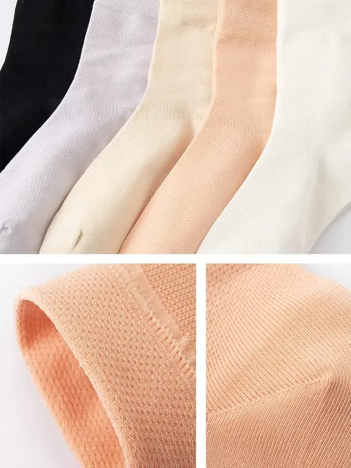 InjCotton-Chaussettes en maille solide pour hommes et femmes