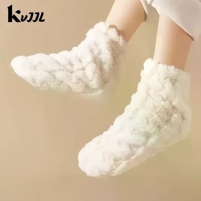 Hiver plus chaud pieds bas pour femmes hommes en peluche maison sommeil sol longue chaussette