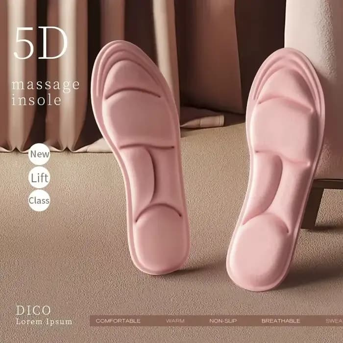 Semelles de sport en mousse à mémoire de forme 5D pour hommes et femmes