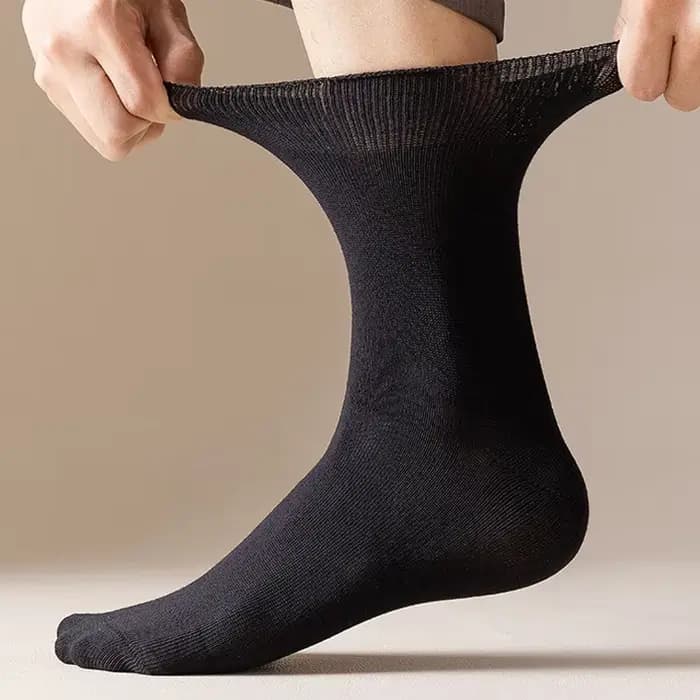 5 paires de chaussettes pour hommes, grande taille 43-44-45-46-47-48-49-50, en coton, à bordure lâche, pour hommes âgés, faciles à porter, confortables