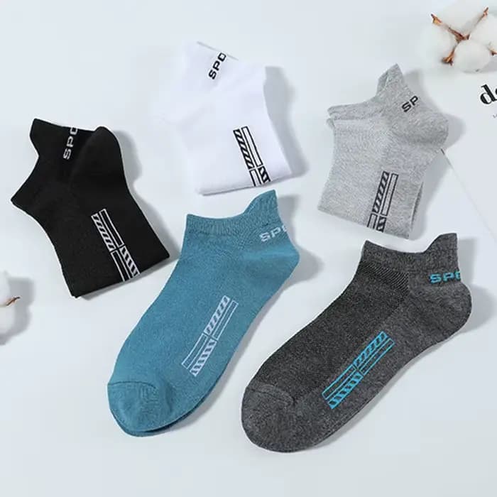5 paires de chaussettes courtes en coton pour hommes et femmes