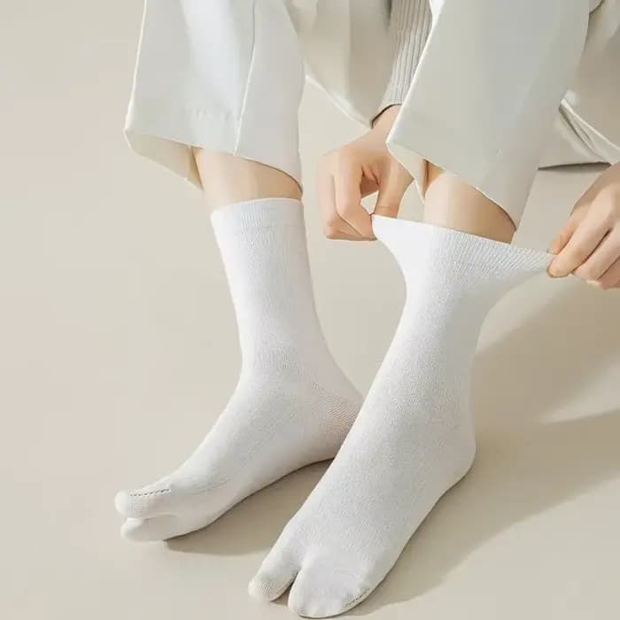 Chaussettes Tabi à deux doigts en fibre pour hommes et femmes