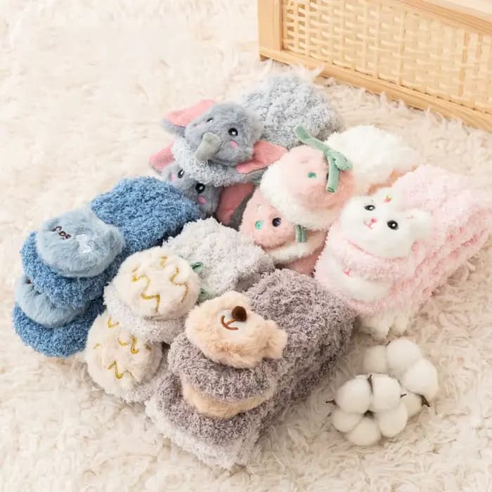 Chaussettes longues en velours corail pour bébé