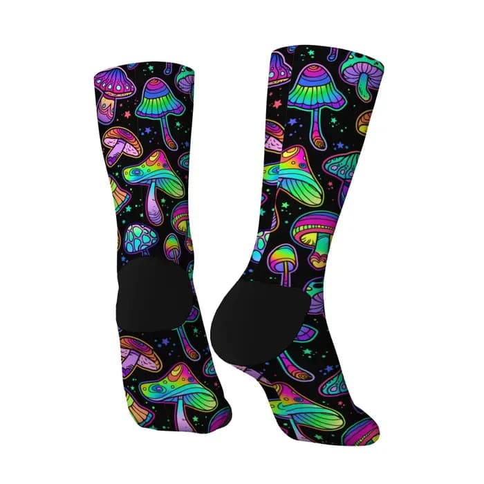 Chaussettes champignon arc-en-ciel rétro mode hommes