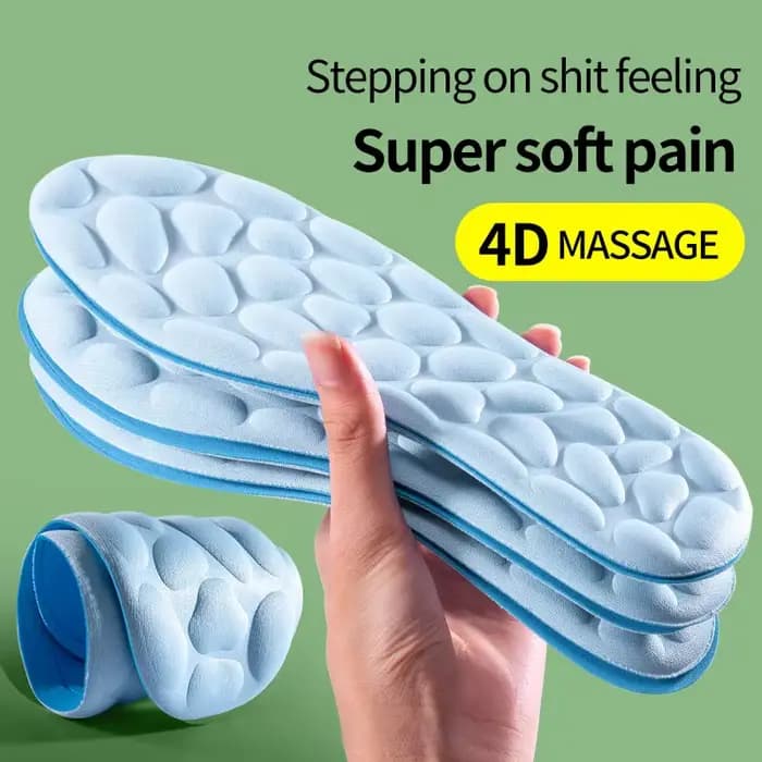 Semelles intérieures de Sport 4D pour chaussures femmes hommes déodorant coussin respirant semelles de course pour pieds Massage orthopédique coussinets de soins de course