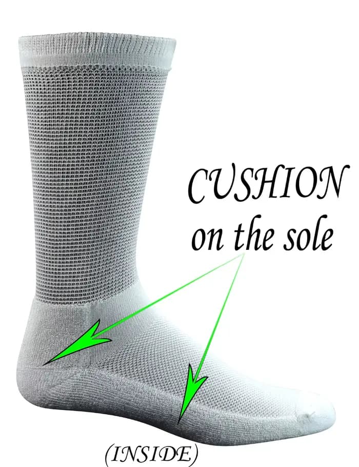 Chaussettes d'équipage en bambou pour hommes diabétiques