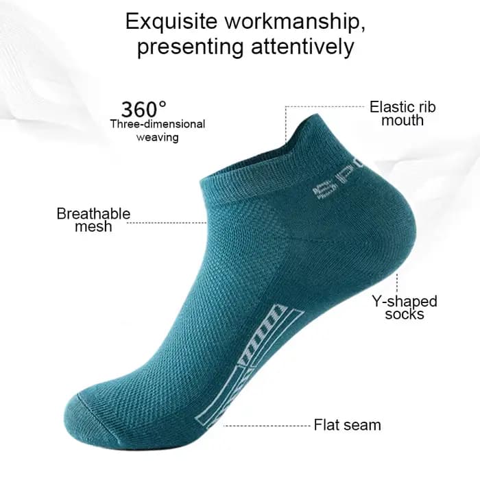 HSS 5 paires coton biologique hommes chaussettes cheville respirant maille sport chaussette décontracté athlétique été mince court Sokken grande taille EU40-46