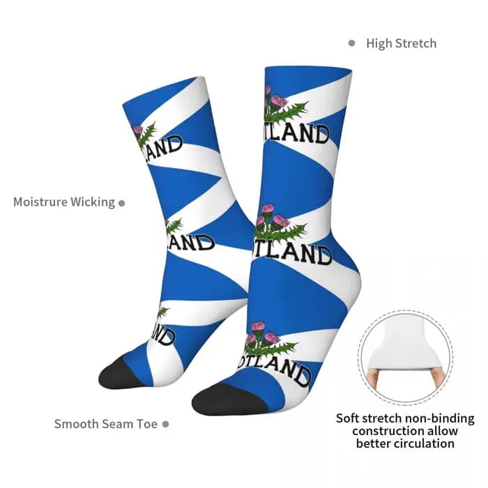 Ecosse Saltire drapeau écossais St Andrews croix et chardon chaussettes Harajuku bas toutes saisons