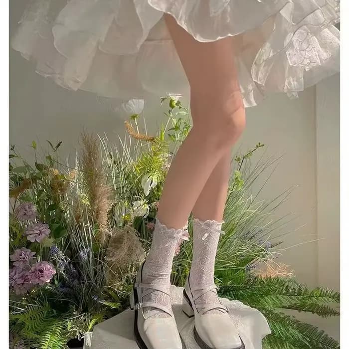 Chaussette en dentelle ultra fine respirante pour femme