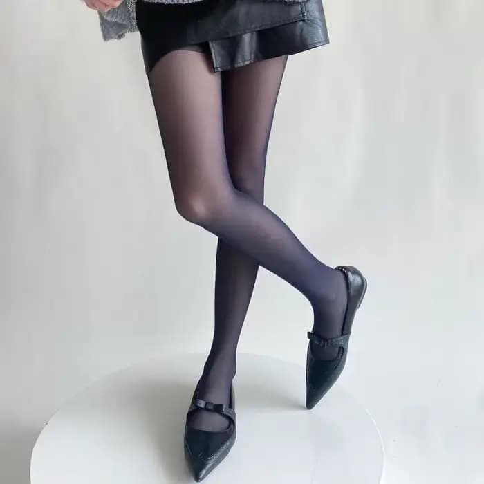 Bleu vert Ultra-mince Nylon cuisse haute bas collants femmes Sexy