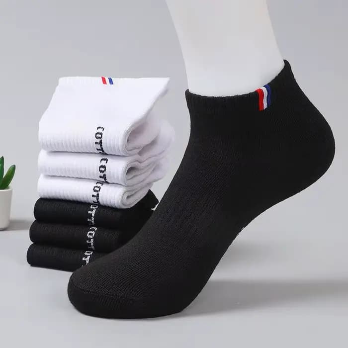 5/10 paires 1 Lot chaussettes hommes été mince Tube bas respirant blanc noir rayé cadeau Sport cheville
