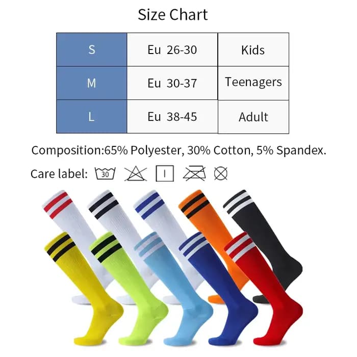 Chaussettes de Football à rayures blanches et noires pour hommes