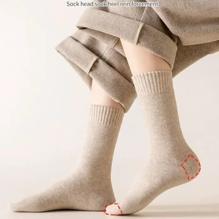 1 paire de chaussettes thermiques chaudes d'hiver pour femmes