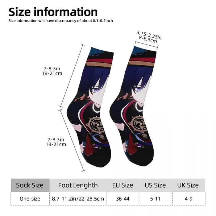 Scaramouche Genshin Impact bas personnalisés nouveauté chaussettes printemps anti-dérapant