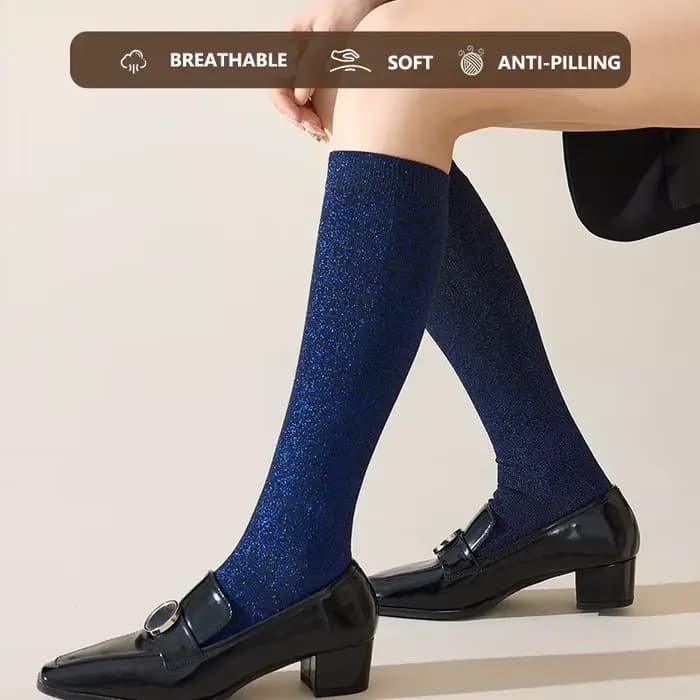 YANBIGUO 1/5 paires femmes nouveauté paillettes brillant mollet chaussettes