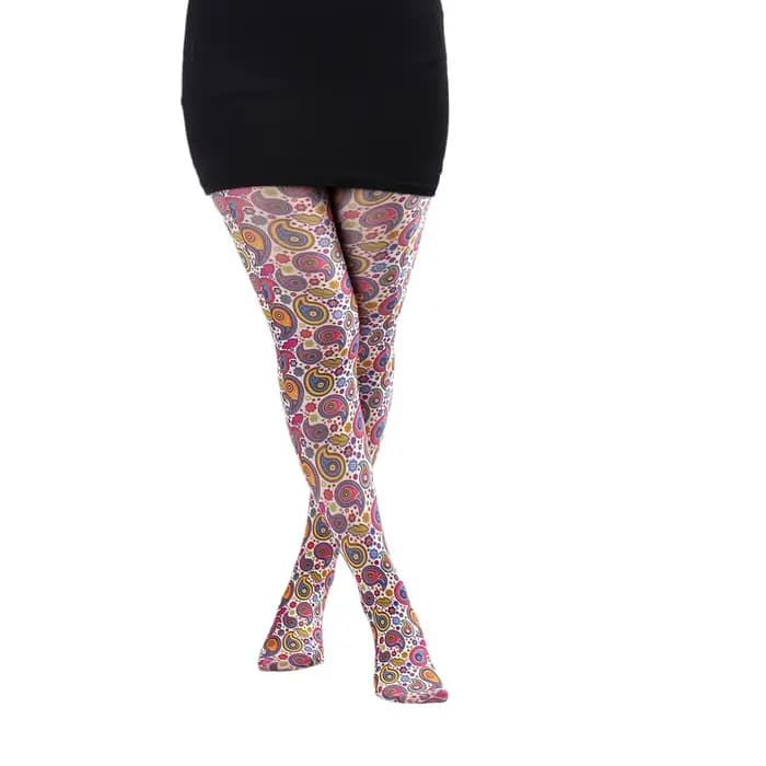 Nouveau Graffiti imprimé collants pour femmes coeurs grille florale rétro