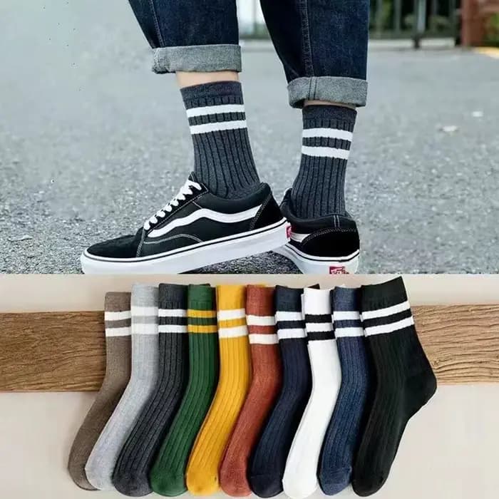 5 paires de chaussettes rayées décontractées et respirantes pour hommes