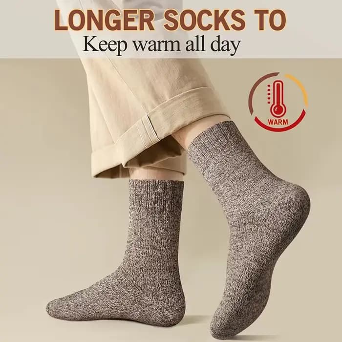 3 paires hiver chaud épais serviette bas homme chaussettes laine mâle