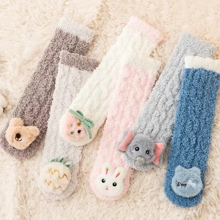 Chaussettes longues en velours corail pour bébé