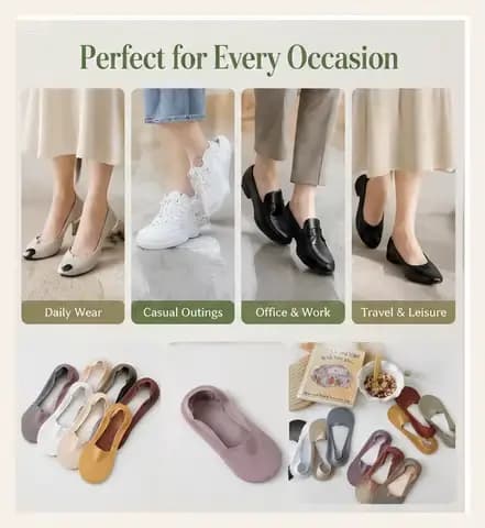 Chaussettes invisibles en soie glacée pour femmes
