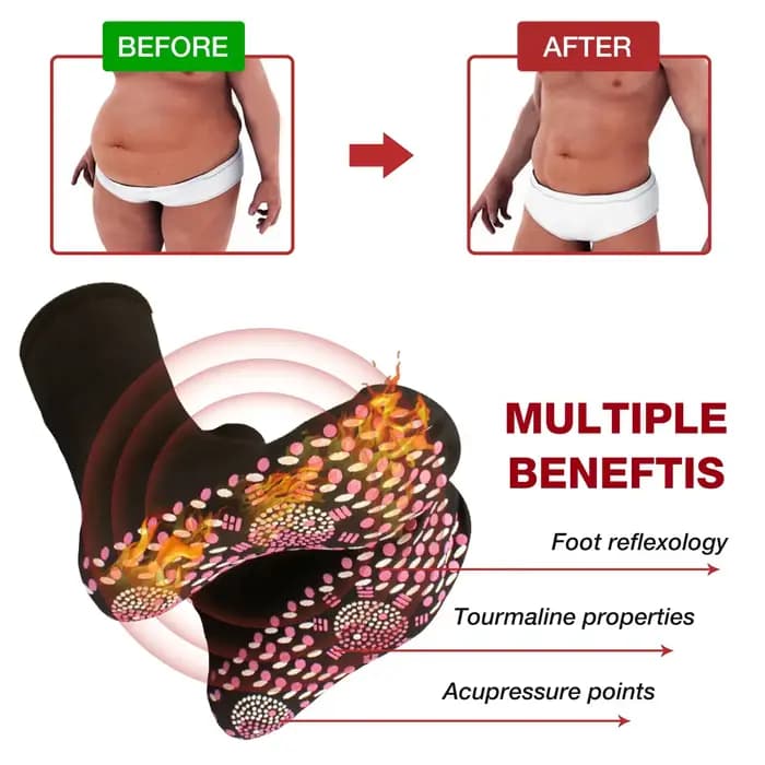 1 paire Tourmaline minceur santé chaussette auto-chauffant chaussettes magnétique