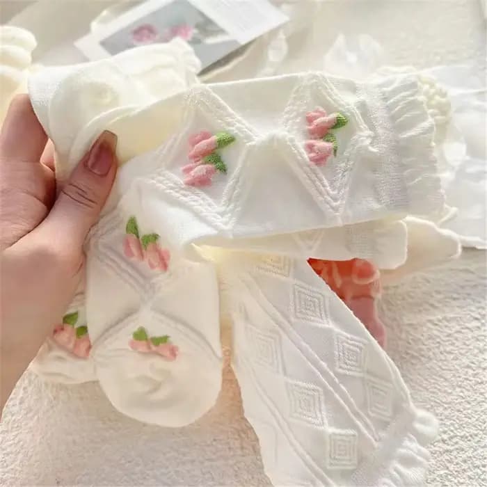 5 paires de chaussettes à motif Floral pour femmes