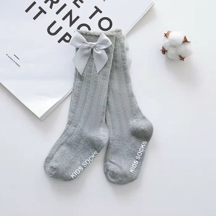 2022 bébé vêtements d'été nouveaux enfants en bas âge filles grand arc genou haut long doux coton dentelle bébé chaussettes nœud papillon 100% coton chaussettes