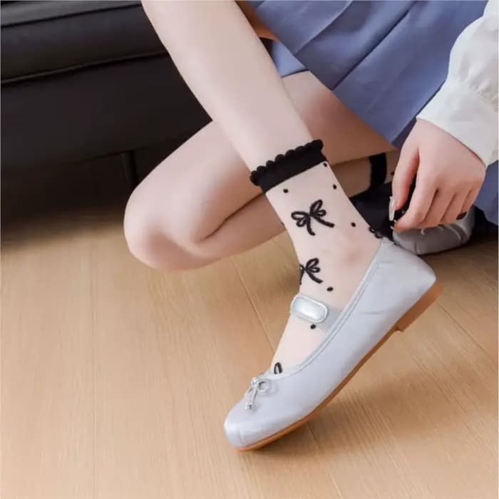 Chaussettes mi-tube en coton respirant pour femmes