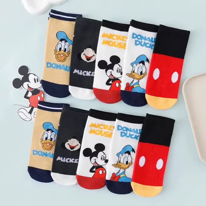5 paires de chaussettes de cheville Disney Mickey Mouse et Donald Duck pour hommes
