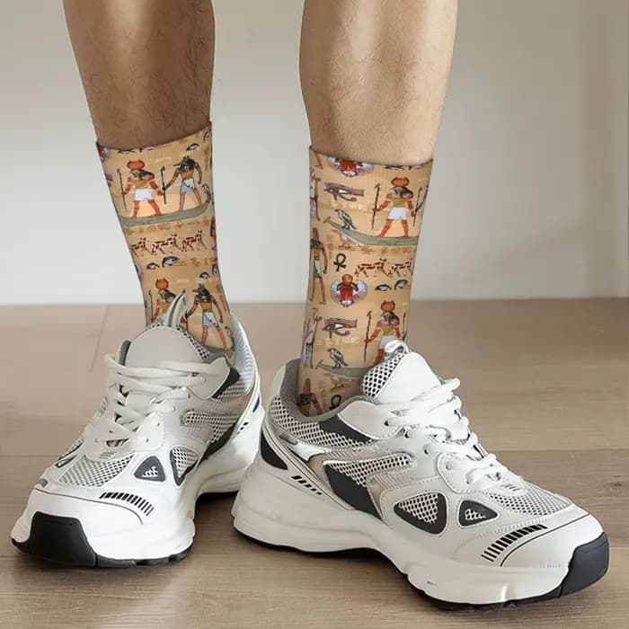 Chaussettes humoristiques pour hommes et femmes, Symdockers éma ens, Boho Tribal Graphic, Prairie Egypt Sock, Happy Male, Spring, Summer, Autumn, Winter