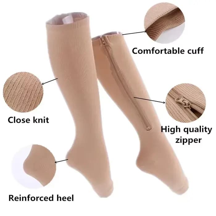 Chaussettes de Compression à fermeture éclair pour femmes et hommes
