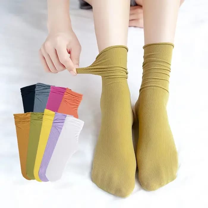  5 paires de chaussettes fines en soie glacée pour femmes