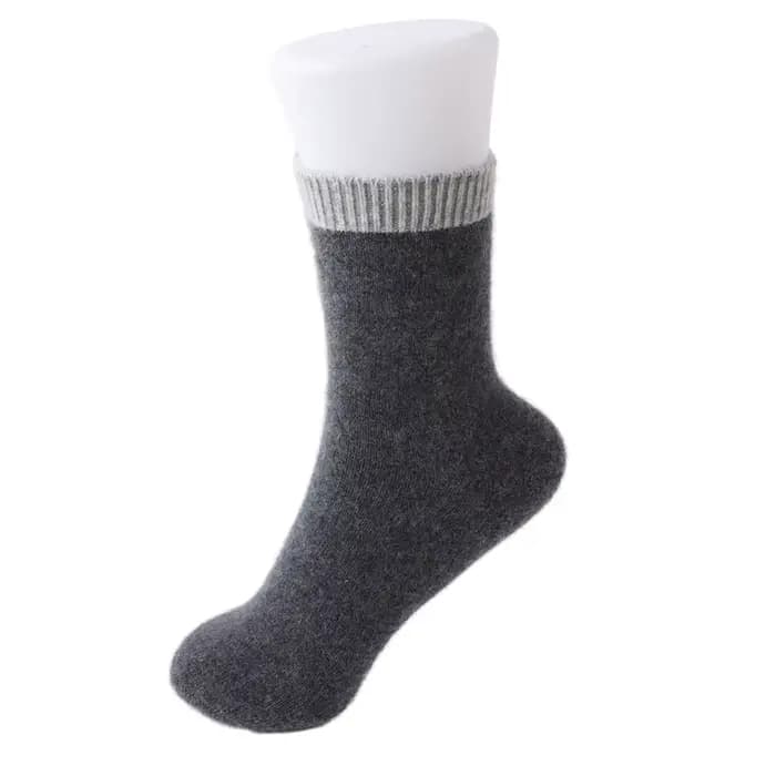 Chaussettes chaudes et épaisses en cachemire pur 100% pour hommes et femmes, chaussettes mi-mollet aux couleurs assorties, longues tricotées à carreaux, automne et hiver