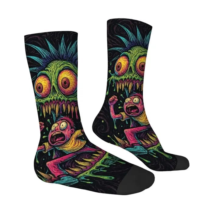 1 paire de chaussettes d'horreur classiques et originales pour hommes